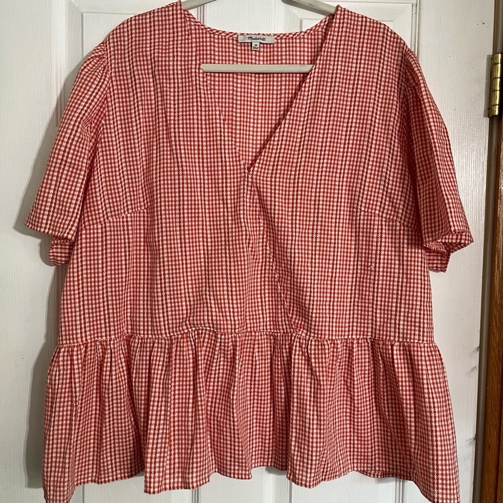 Rust Madewell peplum top